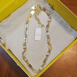 New Kendra Scott Jessie Gold  Chain Necklace in White Crystal